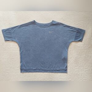 Nike Womens DriFit Crop Top In Periwinkle Blue Short Sleeve